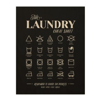 Laundry Room Cheat Sheet Wood Wall Decor by TheKPlace at Zazzle