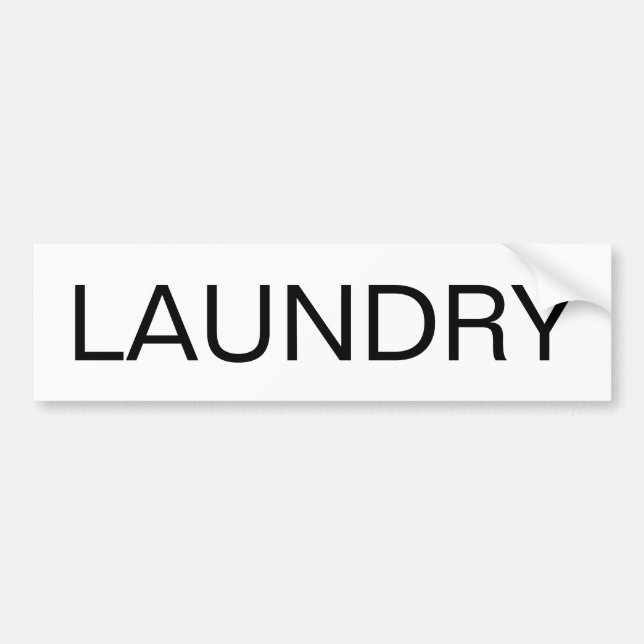 LAUNDRY ROOM DOOR SIGN BUMPER STICKER (Front)