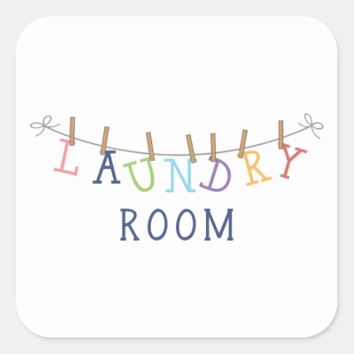 Laundry Room Hanging Square Sticker