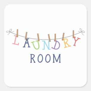 Laundry Room Hanging Square Sticker