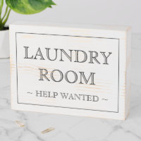Laundry Room Help Wanted custom text
