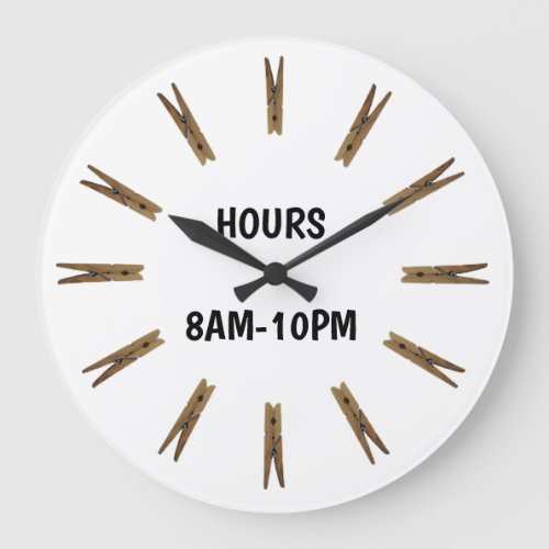 Laundry Room Hours Sign Large Clock