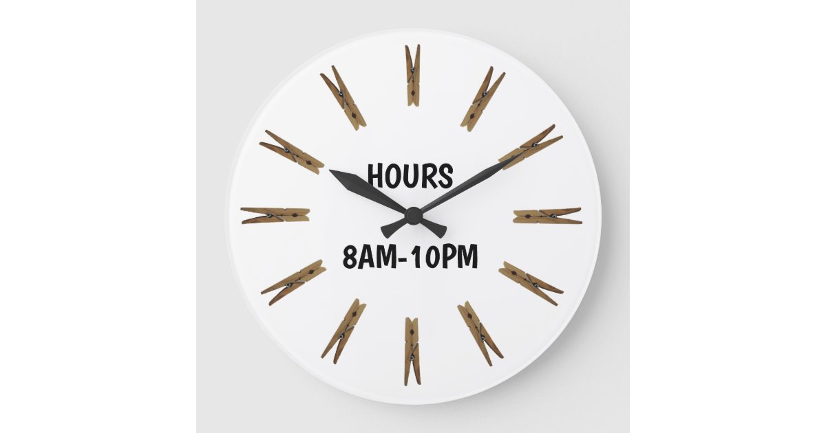 Laundry Room Hours Sign Large Clock Zazzle