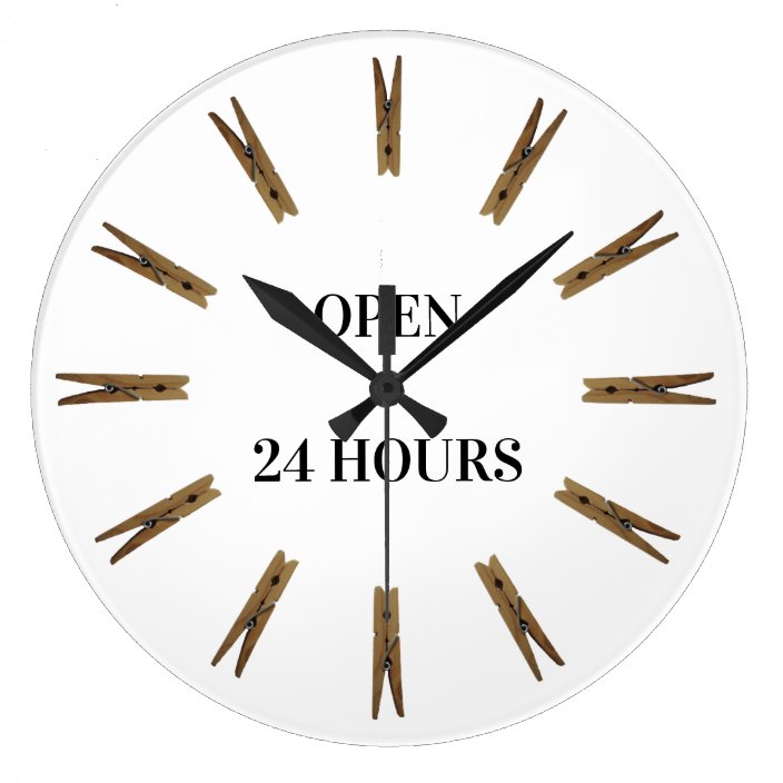 Laundry Room Hours Sign Large Clock