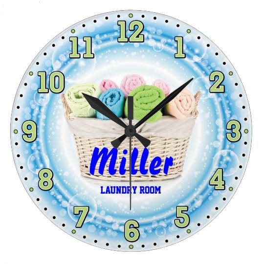 Laundry Room Personalizable Wall Clock