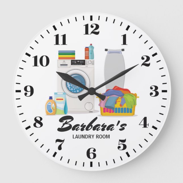 Laundry Room Personalizable Wall Clock (Front)