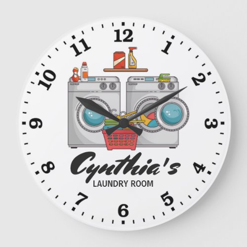 Laundry Room Personalizable Wall Clock