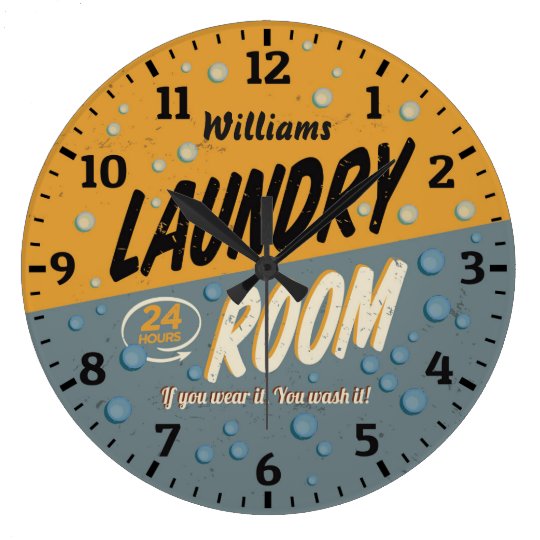 Laundry Room Personalizable Wall Clock