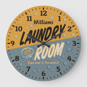 Laundry Room Personalizable Wall Clock