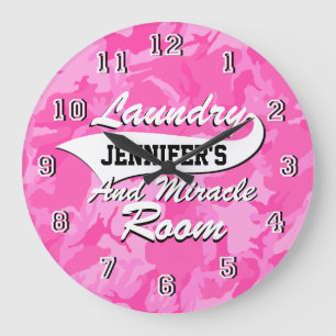 Laundry Room Personalize Large Clock
