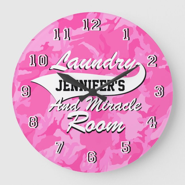 Laundry Room Personalize Large Clock (Front)