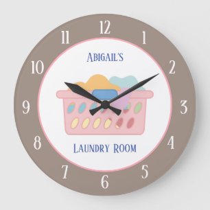 Laundry Room Personalized Large Clock