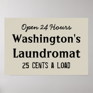 Laundry Room Personalized Laundromat Art Poster