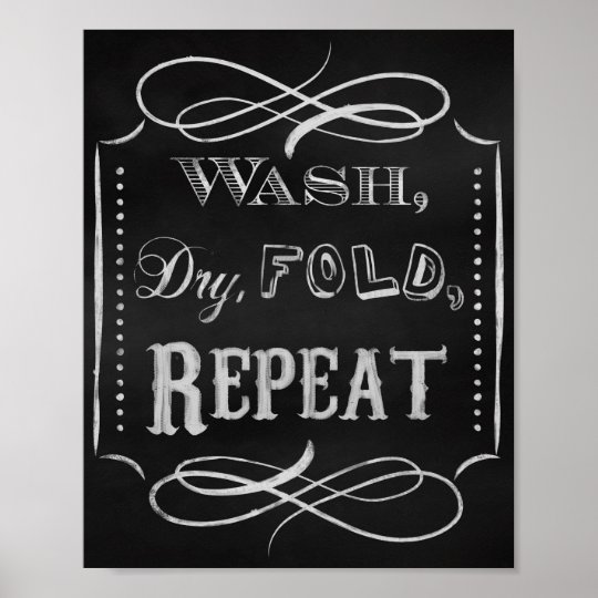Laundry room print, Chalk art prints chalkboard | Zazzle