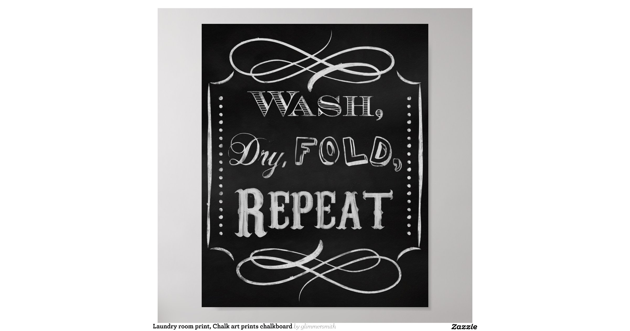 Laundry room print, Chalk art prints chalkboard Poster | Zazzle