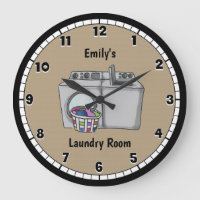 Laundry Room Round Clock