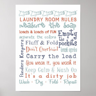 Laundry Room Rules Poster