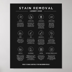 Laundry Room Stain Removal Instruction Guide Chalk Poster