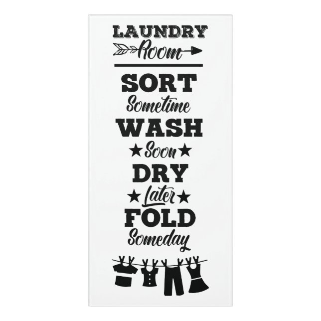 Laundry Room Wash and Dry Wall Sign (Classic Front Vert)