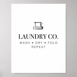 Laundry Room Wash Fold Repeat Home Decor Art Print