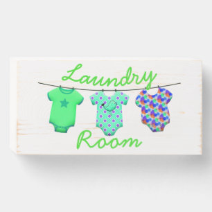 Laundry Room Wooden Box Sign