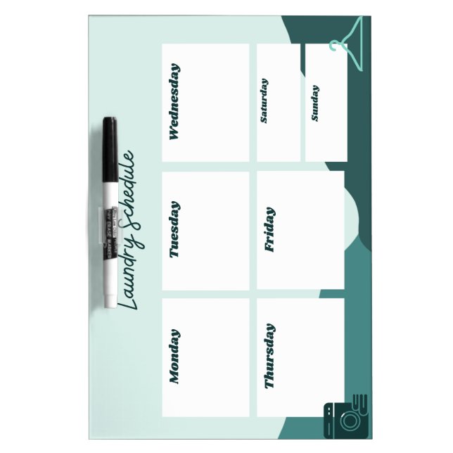 Laundry Schedule Dry Erase Board (Front)
