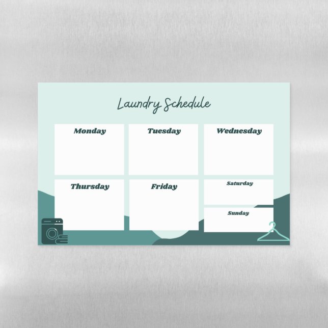 Laundry Schedule  Magnetic Dry Erase Sheet (Horizontal)