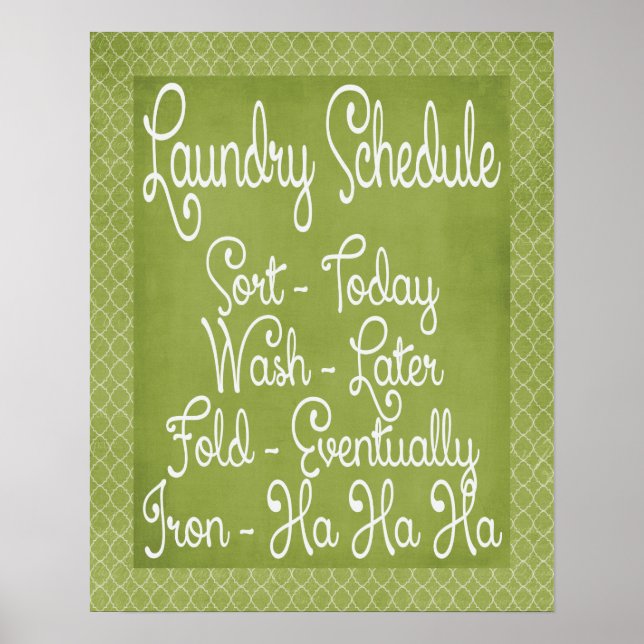 Laundry Schedule Poster (Front)