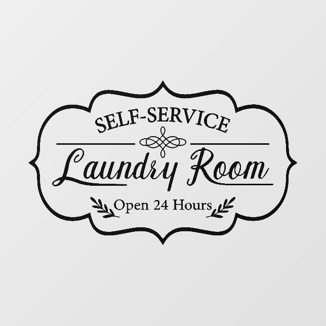 Laundry Self Service Funny Washing Saying Wall Decal (Front)