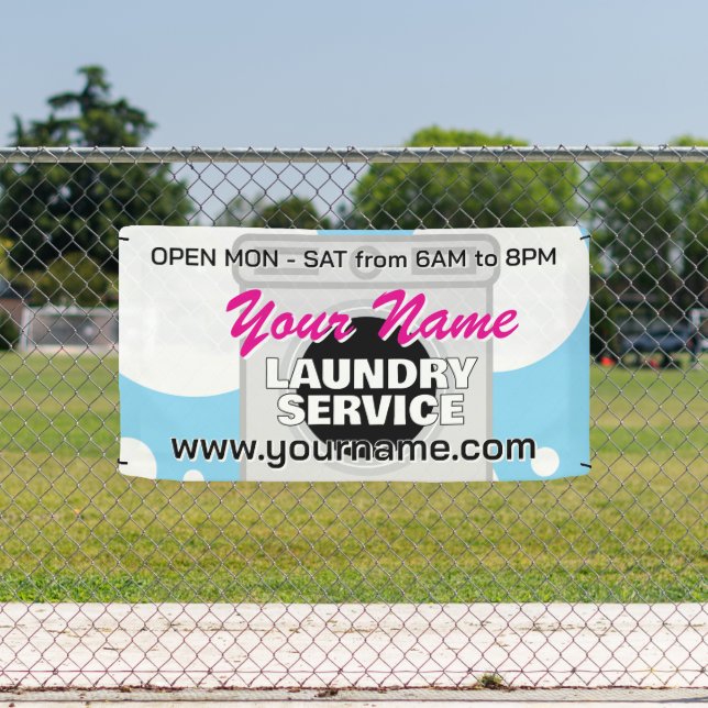 Laundry service dry cleaner business banner sign (Insitu)