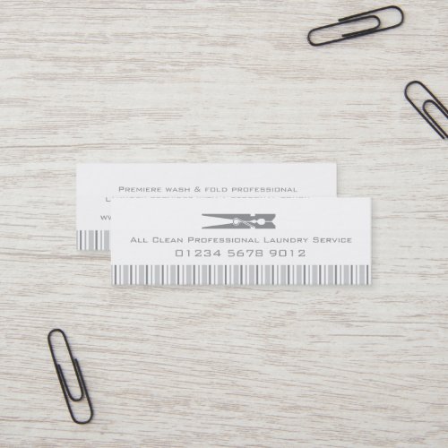 Laundry service grey swing tag  business card