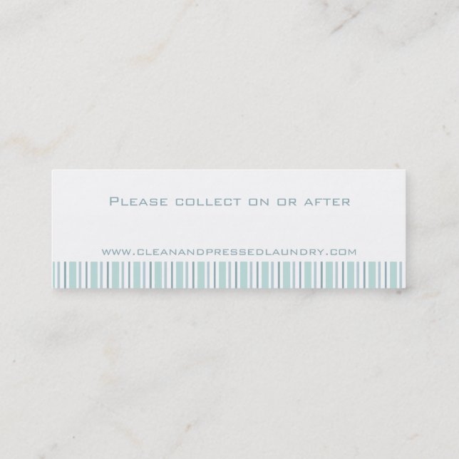 Laundry service mint collection date card (Back)