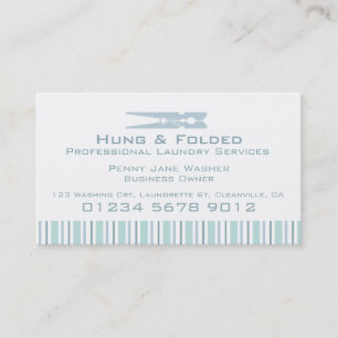 Laundry service mint swing tag / business card