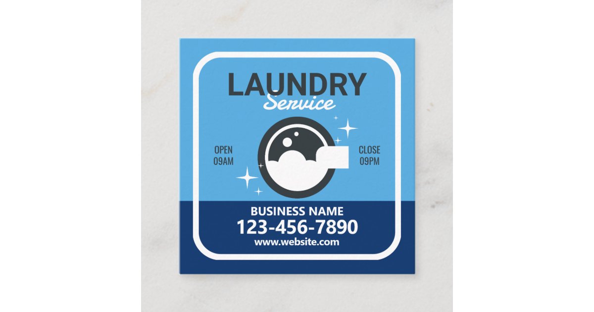 Laundry Service Qr Code Square Business Card Zazzle