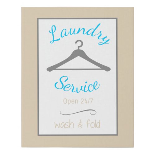 Laundry Service Wash and Fold Faux Canvas Print