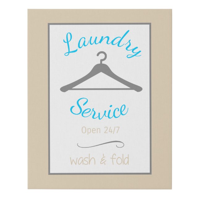 Laundry Service Wash and Fold Faux Canvas Print (Front)