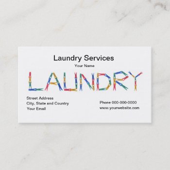 Laundry Services Business Card by luissantos84 at Zazzle