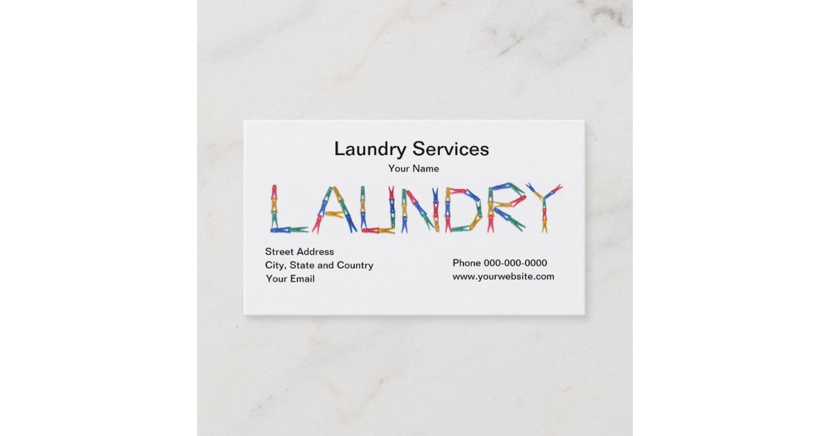 Laundry Services Business Card