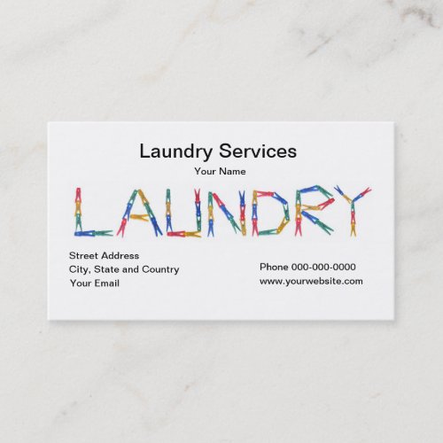 Laundry Services Business Card