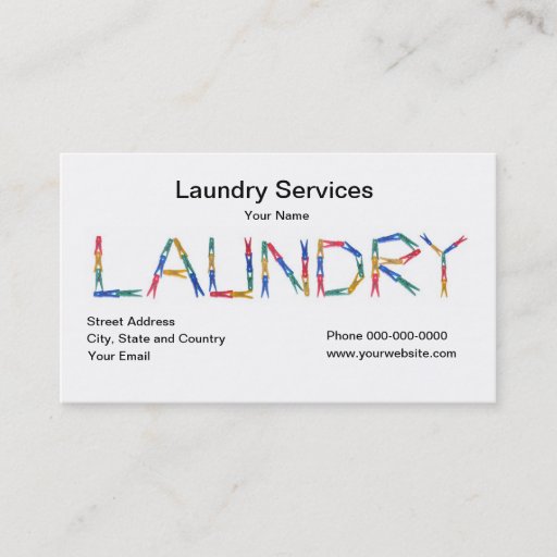 Customizable Laundry Services Business Card