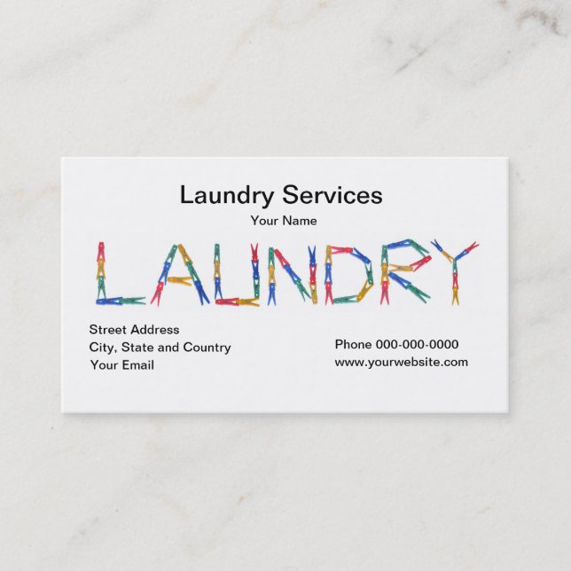 Laundry Services Business Card (Front)