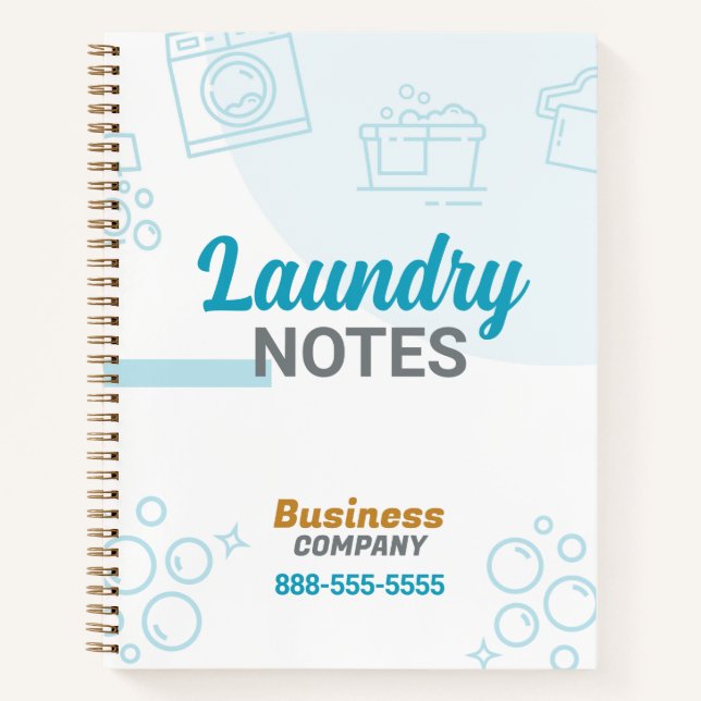 Laundry Services Laundromat Notebook (Front)