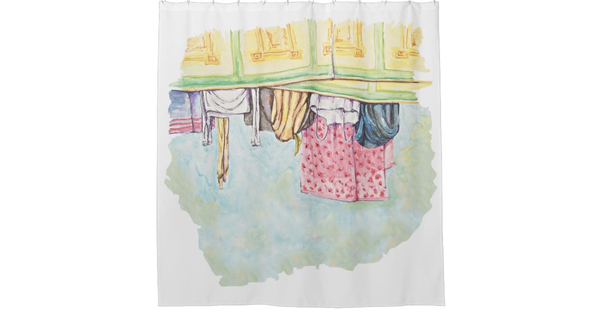laundry shower curtain Zazzle