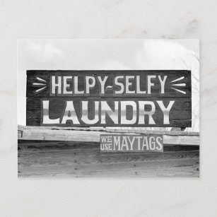 Laundry Sign, 1938 Postcard
