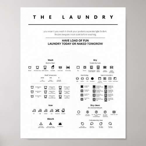 Laundry Sign Symbols