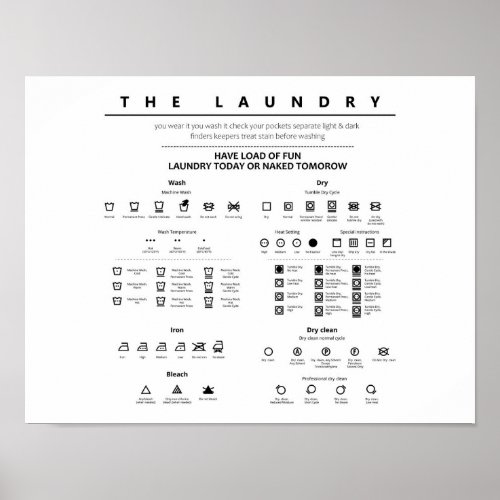 Laundry Sign Symbols