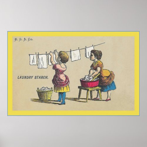 Laundry Starch  Circa 1880  Vintage Advertising Poster