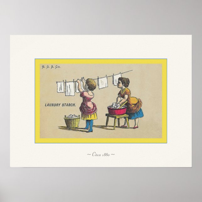 Laundry Starch ~ Circa 1880 ~ Vintage Advertising Poster (Front)