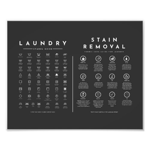 Laundry Symbols Guide Care with Stain Removal Photo Print