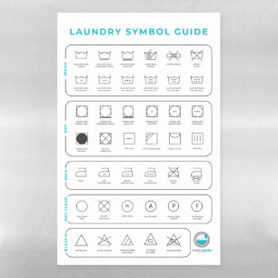 Laundry Symbols Guide Magnet – Large 11" x17" Magnetic Dry Erase Sheet